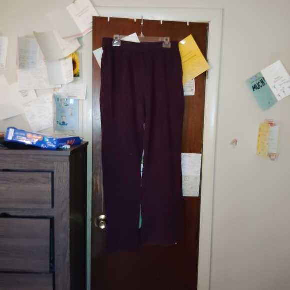 ATHLETA Plum Ribbed Flare Pants - Large - Picture 6 of 8